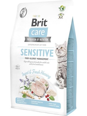 Delixa Brit Care Sensitive, Alerjileri Olan Yetişkin Kediler Için, Tahılsız, Hipoalerjenik, Larva ve Taze R