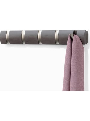 Delixa Umbra Flip 5 Puan Askısı, Modern, Sade ve Yerden Tasarruf Sağlayan Kayıtlar Sunar, Ceketler, Manto,