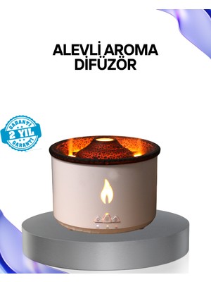 Mestore Volkan Efektli Aroma Difüzörü – Sessiz Çalışma, Otomatik Kapanma ve LED Işık