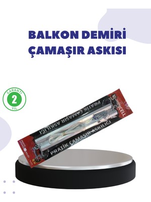 Mestore 25X60 Balkon Askılığı Kare Demir Uyumlu Hava Dayanıklı Çamaşır Askısı