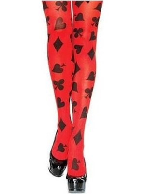 Skygo Kırmızı Üzeri Vegas Oyun Kağıdı Halloween Partisi Çorabı 1 Çift