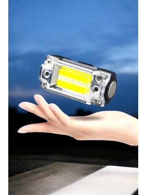 Mestore Beyaz LED Işık Sensörlü Kafa Lambası Lityum Batarya LED El Fenerli Şarjlı