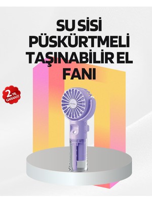 Mestore Şarjlı Su Buharlı El Vantilatörü – Taşınabilir Serinletici Fan