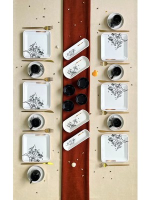 UltraMint Şık 26 Parça Seramik Dilek Ağacı Kahvaltı Takımı Seti