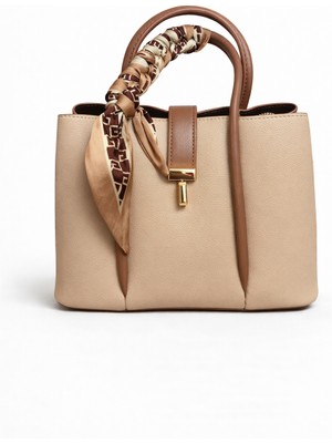 Zerva Queen Kadın El & Çantası | Fularlı/şallı Kulplu | Gold Kilitli | Günlük & Şık Tasarım