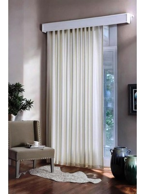 Delixa Hazır Saten Güneşlik Perde Ekru Renk (300X260CM)