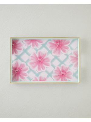 English Home Bright Floral Tepsi 40x26 cm Renkli