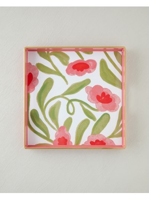 English Home Bright Petals Tepsi 35x35 cm Renkli