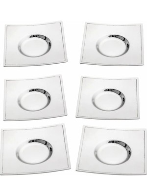 Delixa Jumbo Timeless Cubic 6'lı Çay Tabağı Seti