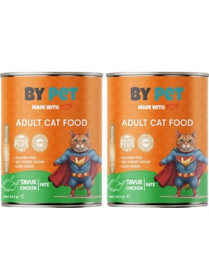 Delixa Bypet Tavuk Etli Yetişkin Yaş Kedi Maması 1 Adet -415 Gram Konserve 2li Paket