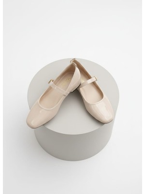 Klay Shoes Kadın Rugan Şık Rahat Tokalı Babet