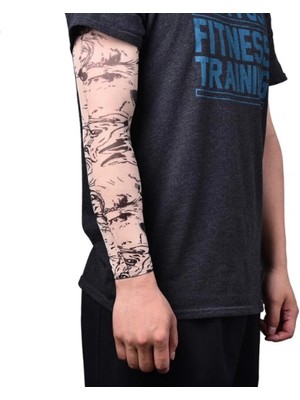 Pazarcan Giyilebilir Kol Dövmesi Çorap Dövme 3D Baskılı Kol Bacak Dövme 2 Adet Model 25