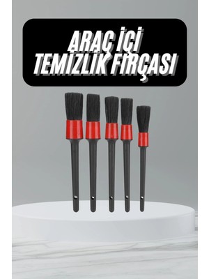 Pazarcan 5 Adet Oto Detaylı Temizleyici Araç Içi Temizlik Fırça Seti Koltuk Döşeme Kapı Toz Alma Fırçası