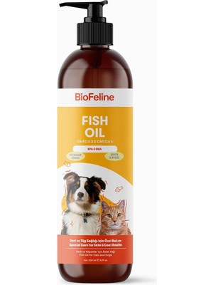 Delixa Fish Oil ve Omega 3 ve 6 Içerikli Balık Yağı ve Kedi ve Köpekler Için Tüy ve Genel Sağlık Destekleyi