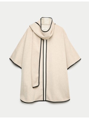 Marks & Spencer Suni Deri Şeritli Atkılı Panço