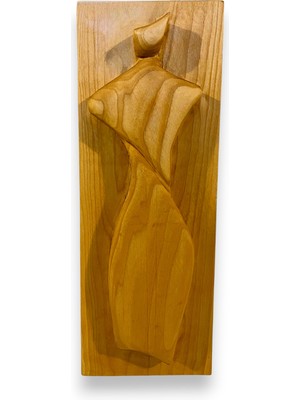 Wood Carving Hub El Yapımı Ahşap Kadın Rölyef Tablo Modern Soyut Kadın Silüeti Duvar Dekoru Sanatsal Tablo