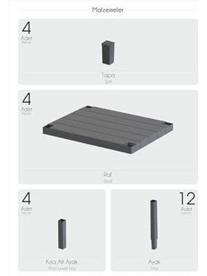 Storemax 4 Katlı Çok Amaçlı Düzenleyici Raf Ünitesi – Plastik Kitaplık, Banyo, Mutfak,, Depolama ve Saklama Rafı (Siyah)