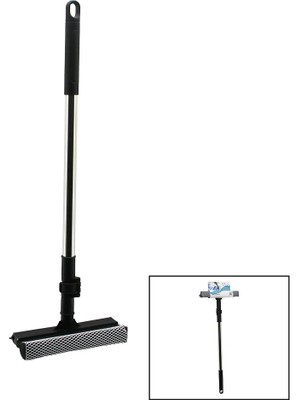 Veralya 2in1 Başlı=çekpas - File Kaplı Sünger Çok Amaçlı Yüzey Temizlik Mop - Camsil Kilitli Uzayan Metal SAP=56-94CM