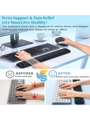 Storemax Klavye Bilek Desteği, Bilgisayar Klavyesi Için Bilek Destekliği, Kaymayan Pu Tabanlı Ergonomik Klavye Bilek Desteği, Ofis, Ev ve Laptop Kullanımı Için Ağrı Giderici