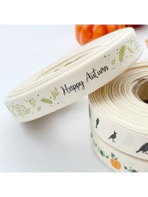 Storemax Pamuk Şerit, Happy Autumn, 1.5 cm 2 Metre Natürel