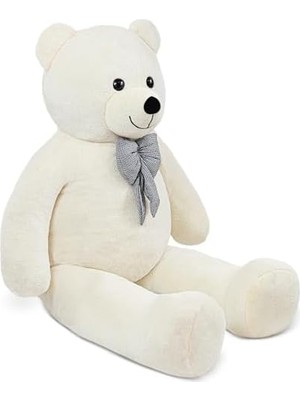 Storemax 160 cm Dev Pelüş Ayı, Papyonlu ve Sarılmalık, Yumuşak ve Sevimli Büyük Boy, Sevgiliye Hediye (Krem)