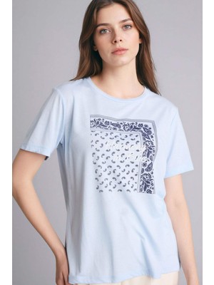 DeFacto Regular Fit Bisiklet Yaka Baskılı Kısa Kollu Tişört G2883AX26SP