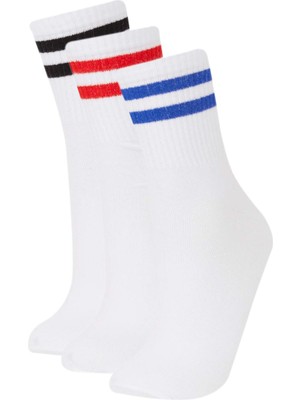 DeFacto Erkek Rahat Lastikli 3'lü Pamuklu Soket Çorap D9672AXNS