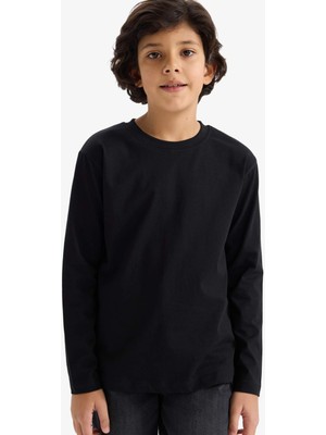 DeFacto Regular Fit Bisiklet Yaka Uzun Kollu Tişört Erkek Çocuk K1686A626SP