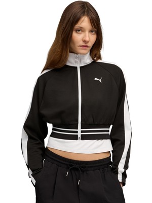 P634556 Puma T7 Pique Cropped Jacket Kadın Ceket Siyah
