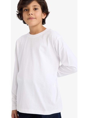 DeFacto Regular Fit Bisiklet Yaka Uzun Kollu Tişört Erkek Çocuk K1686A626SP