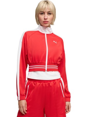 Puma P634556 T7 Pique Kadın Ceket Kırmızı Cropped Özellikli L Beden Outdoor Giyim