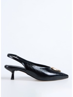 Fabrika Siyah Kadın Topuklu Ayakkabı Kıtten-Shandro