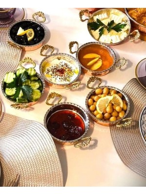 UltraMint Bakır Kahvaltılık Kase 6'lı Set, Şık ve Dayanıklı Mutfak Gereci