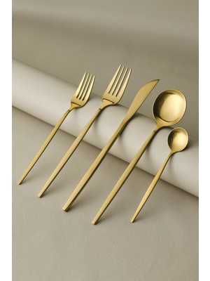 UltraMint 12 Kişilik 60 Parça Gold Çatal Kaşık Bıçak Takımı Seti