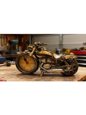Basel Maison Motorsiklet Tasarımlı Masa Üstü Alarmlı Saat