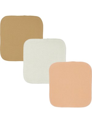 Organickid Aurora Somon/bej/beyaz Çok Amaçlı Bez 3'lü Set