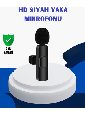 BT Teknik iPhone Için Çift Mikrofonlu Telsiz Yaka Mikrofonu 360 Derece Hd Ses