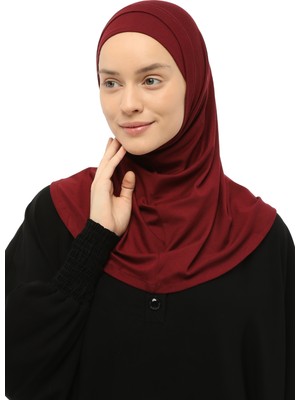 Altobeh İkili Set Pratik Eşarp Hazır Türban Ve Hijab Tesettür Bonesi - Bordo