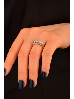 CEBECİ Cebeci 14 Ayar İki Renkli Beştaş Altın Yüzük