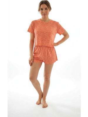 Merlot T-Shirt Şort Örme Pijama Takımı