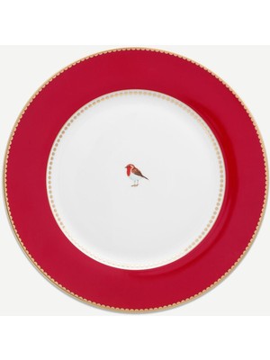 UltraMint Kırmızı Porselen Yemek Tabağı 26,5 Cm, Şık ve Dayanıklı Tasarım