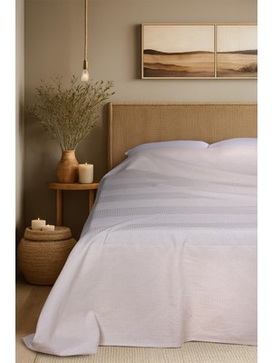 Cotton Collection Çift Kişilik Yatak Örtüsü Ekru