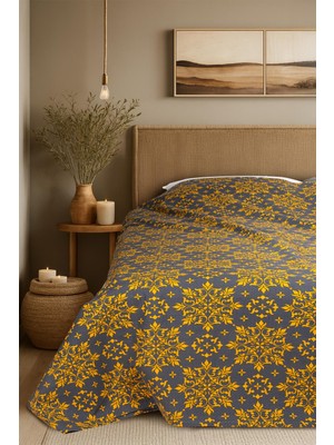 Cotton Collection Çift Kişilik Yatak Örtüsü Aurum