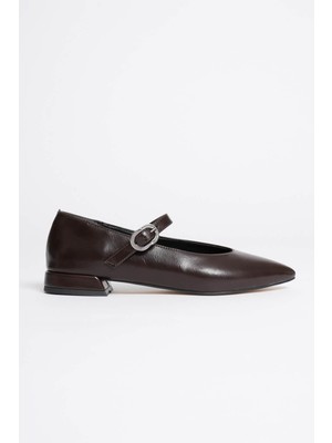 Shoegar Kadın Acı Kahve Günlük Kısa Topuklu Ayakkabı EATR23MS01B