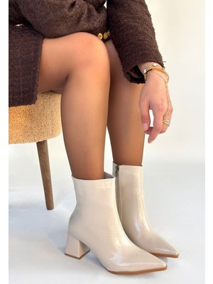 Shoegar Mosy Bej Rugan Topuklu Bot