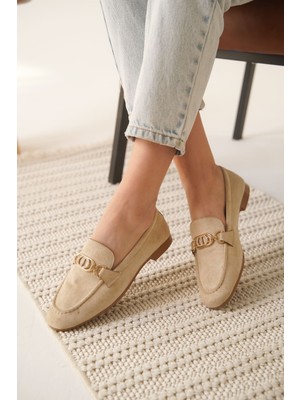 Shoegar Kadın Süet Bej Günlük Ayakkabı EATR27MS01B