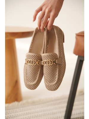 Shoegar Kadın Süet Bej Günlük Ayakkabı EATR27MS02B