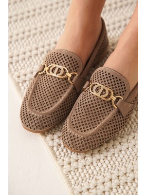 Shoegar Kadın Süet Vizon Günlük Ayakkabı EATR27MS02D