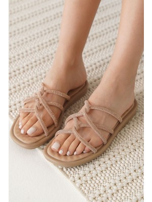 Shoegar Nude Kadın Taşlı Terlik EATR28MY04C