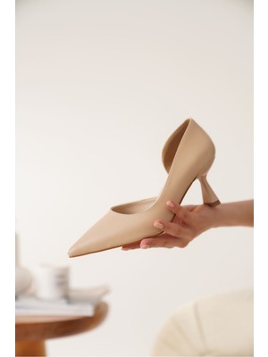 Shoegar Kadın Nude Cilt Topuklu Ayakkabı EATR08MS44B